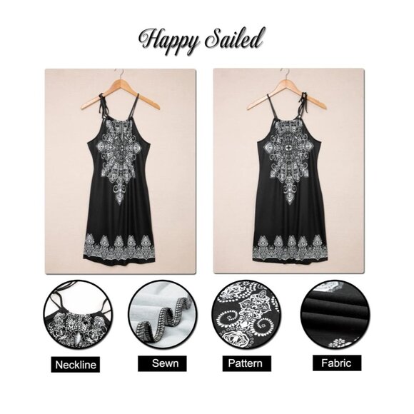 🍒 2/$20 🍒 Small Black and White Bohemian Dress Worn Once - Picture 3 of 4